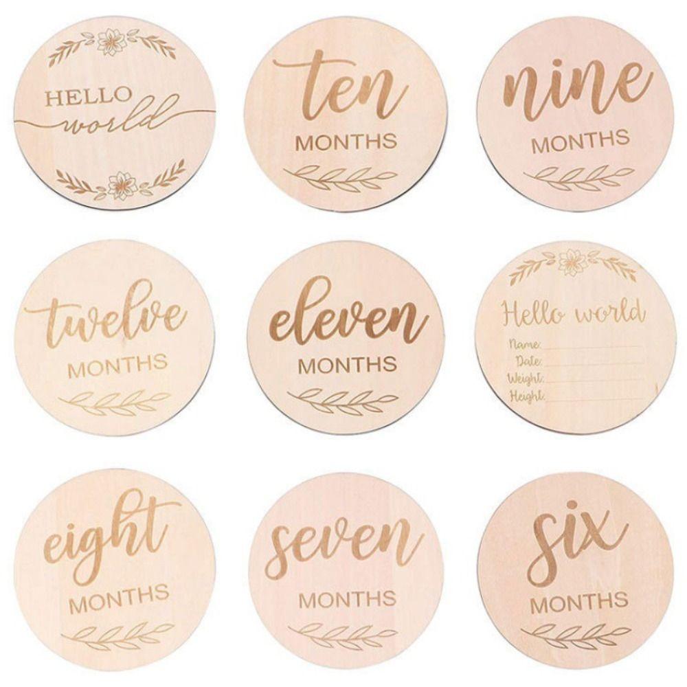 12/14Pcs Single/Double Sided Milestone Discs Baby Growth Announcement Cards  Newborn