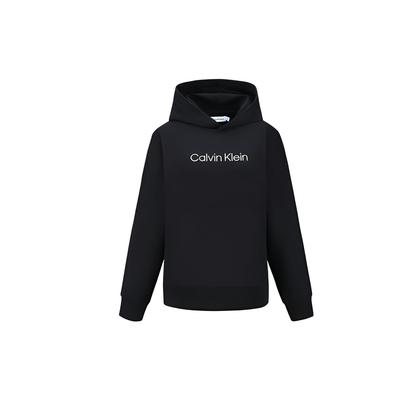 Letter Embroidered Hooded Pullover Long Sleeve Sweatshirt Women Sweatshirt Black 40WH106-001