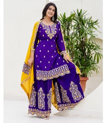 Femei Indiene Salwar kameez de Petrecere Designer Îmbrăcăminte Etnică Costum Salwar Set Sharara