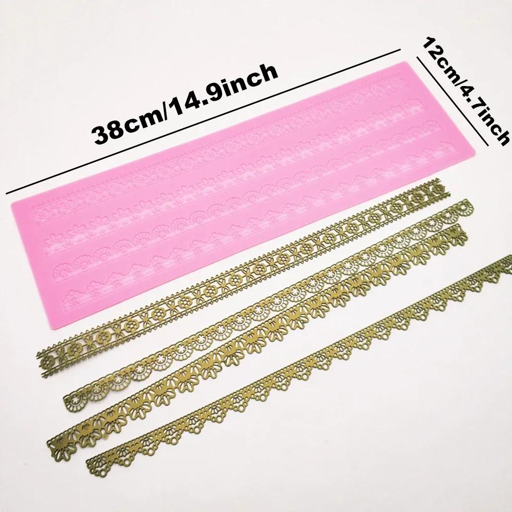 Sugarcraft Lace Mold Cake Border Decoration Lace Mat for Fondant Wedding Cake Decorating Baking Cake Decorating Flower Tools