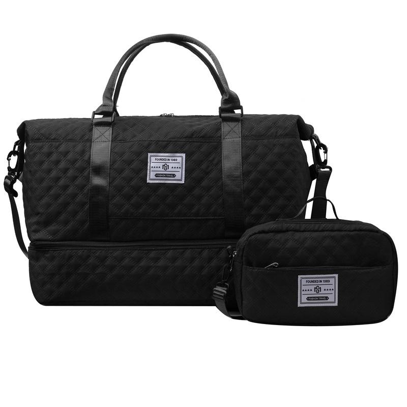 Modna Torba Sportowa na Krótką Podróż, Rhombus, Separacja na Mokre i Suche, Torba na Jogę i Fitness, Duża Pojemność, Torba na Buty Cango, Torba Podróżna