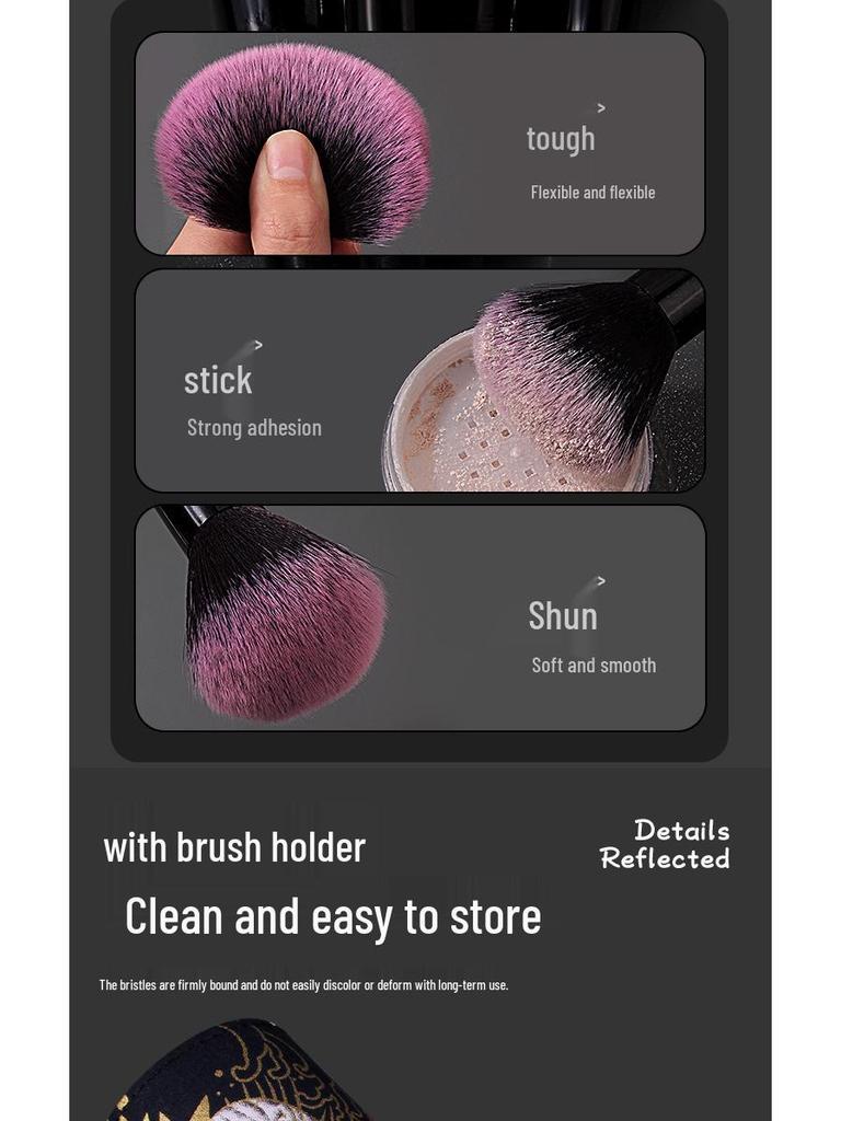 12-Piece Soft Bristle Makeup Brush Set: Includes Powder, Eyeshadow, and Lip Brushes