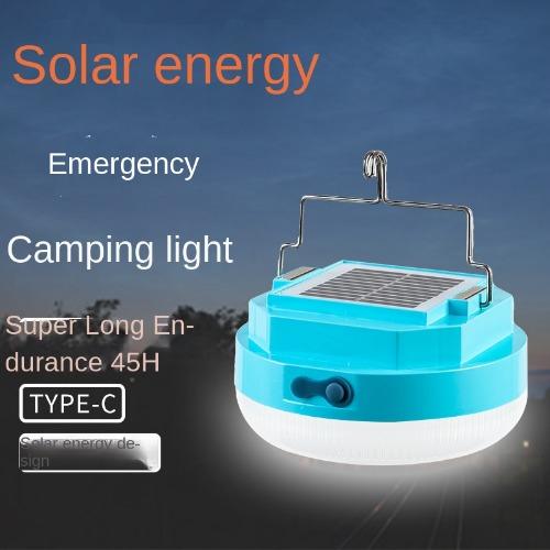 Solar Outdoor Tent Camping Light Charging Emergency Light Portable High Brightness LED Night Market Stall Lighting