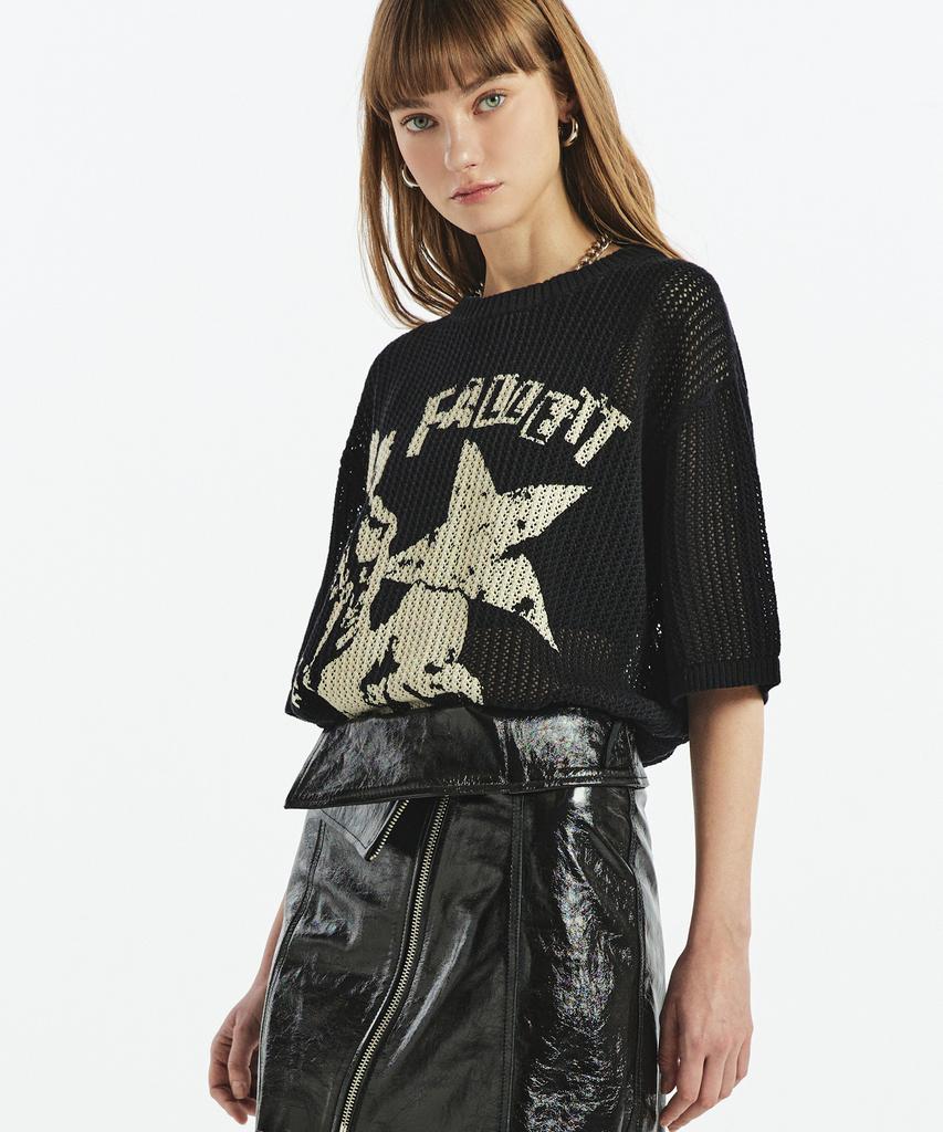 FALLETT Rockstar Short Sleeve Knit Black