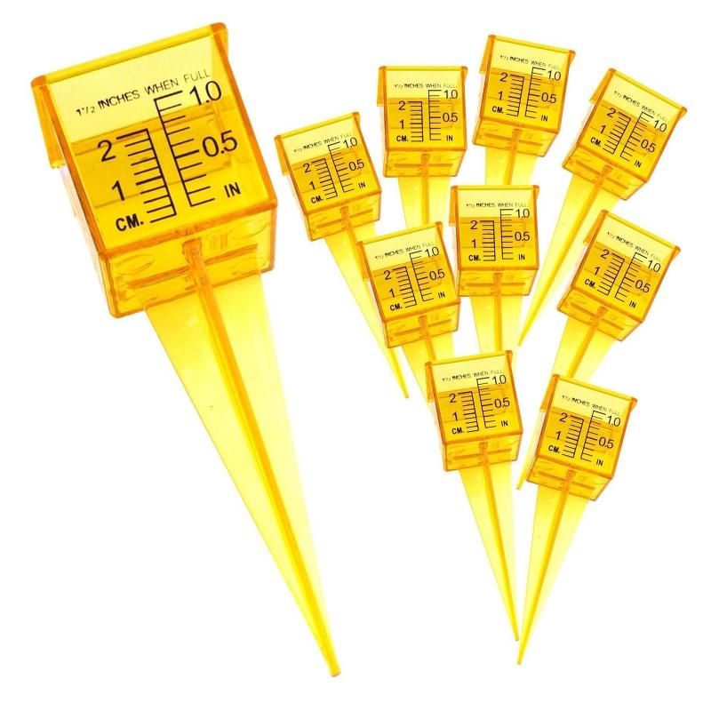 

Outdoor Water Measuring Tool 1.5 Rain Gauge/Sprinkler Gauge Wide Mouth Bright Yellow for Lawn & Garden 10 Pcs/set 1