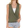 Women's Sleeveless Flattering Wrap Blouse with Hem for Casual Summer Wear