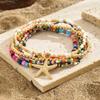 6pcs Stretch Beach Rice Beads Elastic Anklet Multilayer Anklet Set New Beach Jewelry