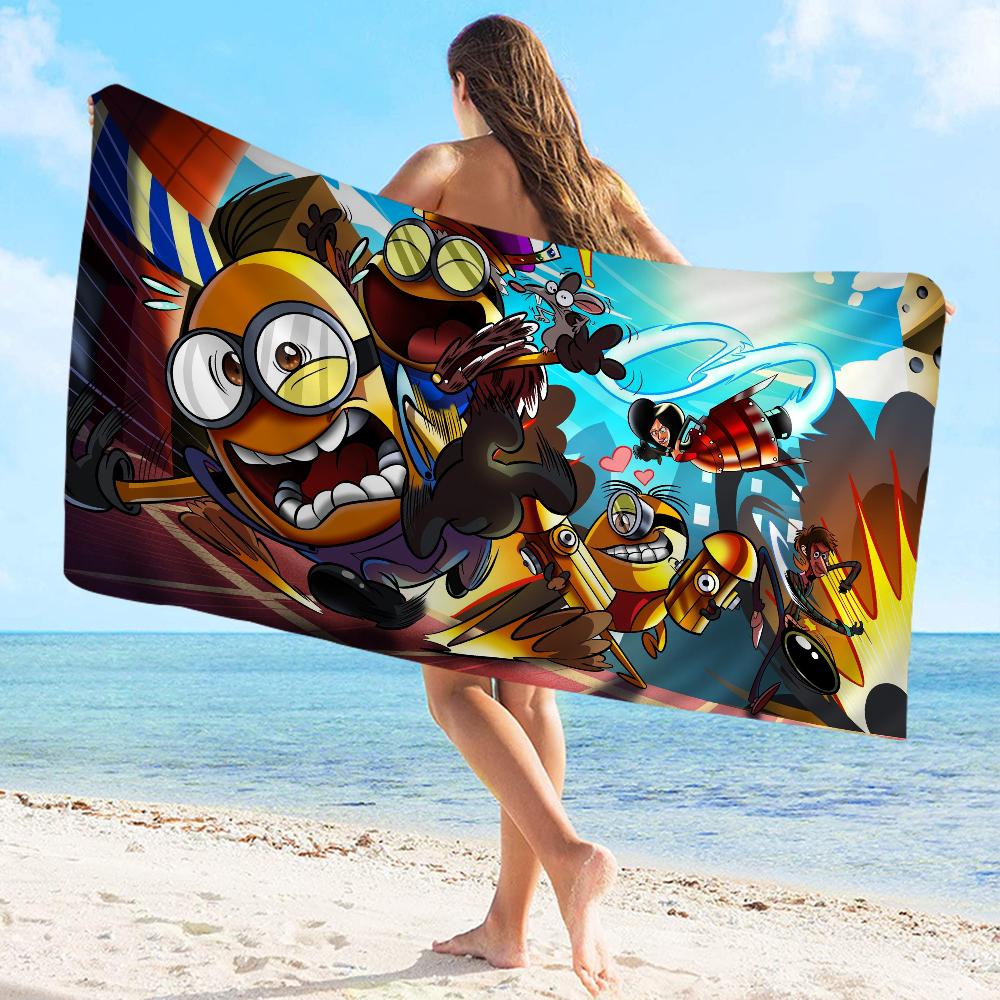 Cute Banana Cartoon-M-Miniones Towel Microfiber Beach Towel Absorbent Quick Dry Soft Yoga Swimming Mountain Climbing Towel