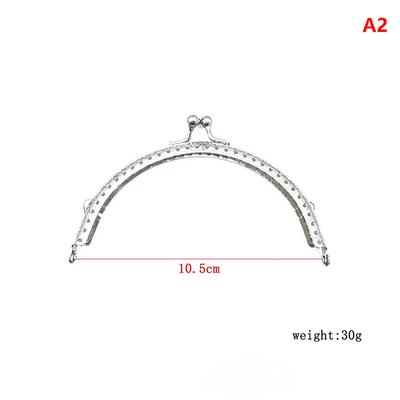 8,5/10,5/12,5/15,5 cm Błyszczący srebrny Podstawowy półokrągły metalowy zamek do torebki