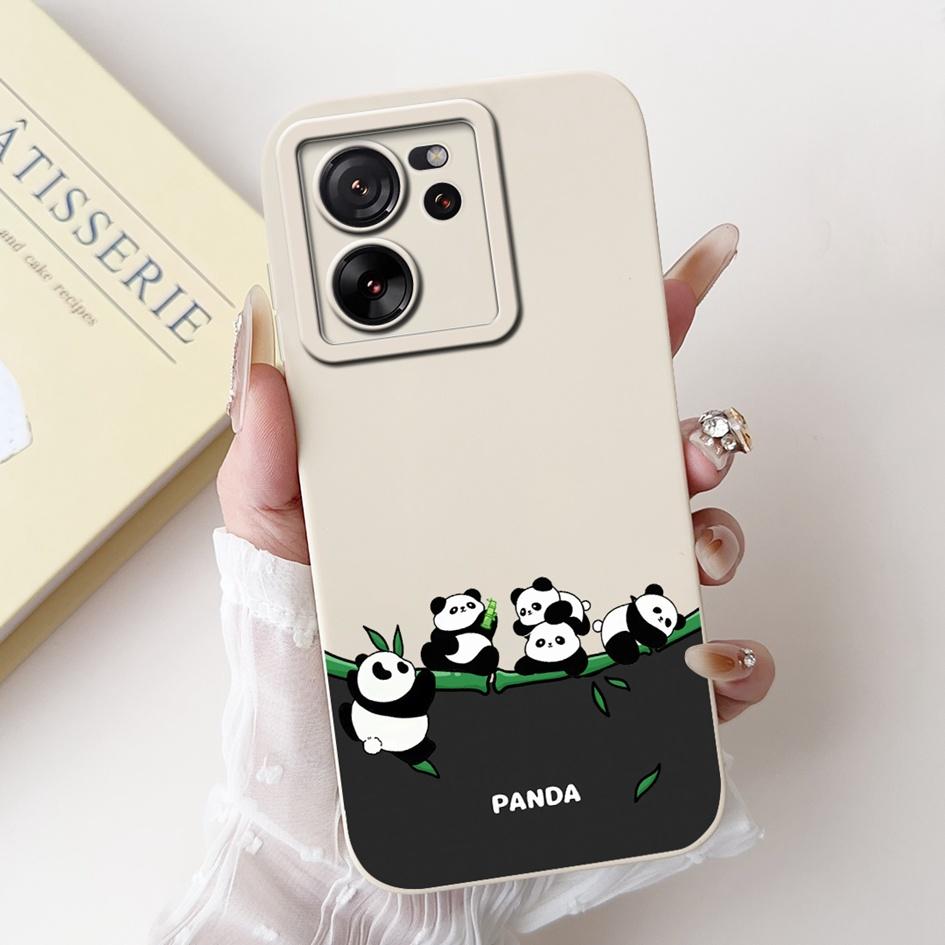 Für Xiaomi 13T 5G Hülle Mi 13T Pro Stoßfeste Abdeckung Niedlicher Panda Cartoon Mattes TPU Handyhülle Für Xiaomi 13T Mi13T Pro 13TPro Funda