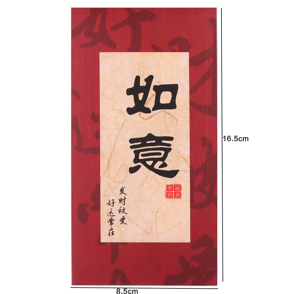 6pcs/set Chinese Style Calligraphy Red Envelope Best Wishes Blessing Words Lucky Money Bag Paper Red Packet Bonus