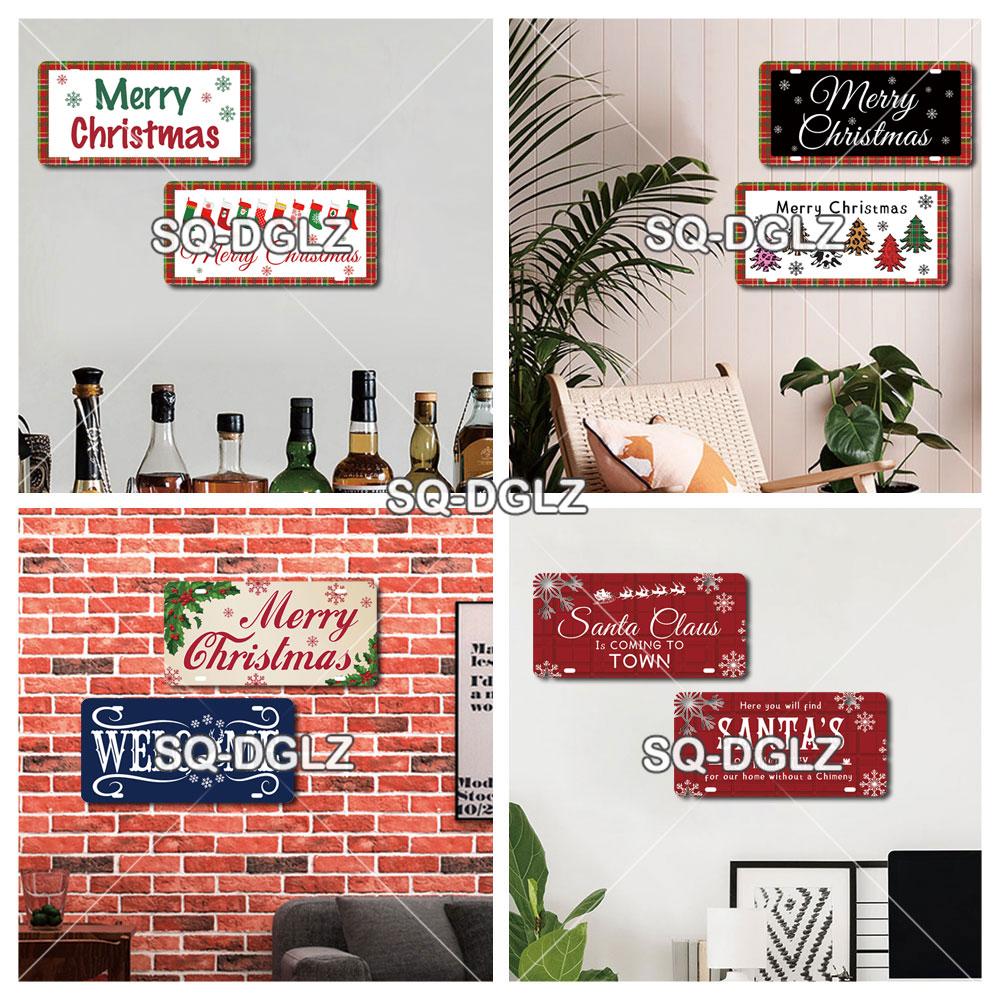 Christmas Vintage Metal Sign Welcome Tin Sign Vintage Door Decor Man Cave Plaque Home Decor Bar Sign Friend/Family Gift