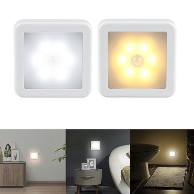 Motion Sensor LED Night Light Smart USB Charging Battery Operated WC Bedside Lamp for Room Hallway Pathway Toilet Home Lighting