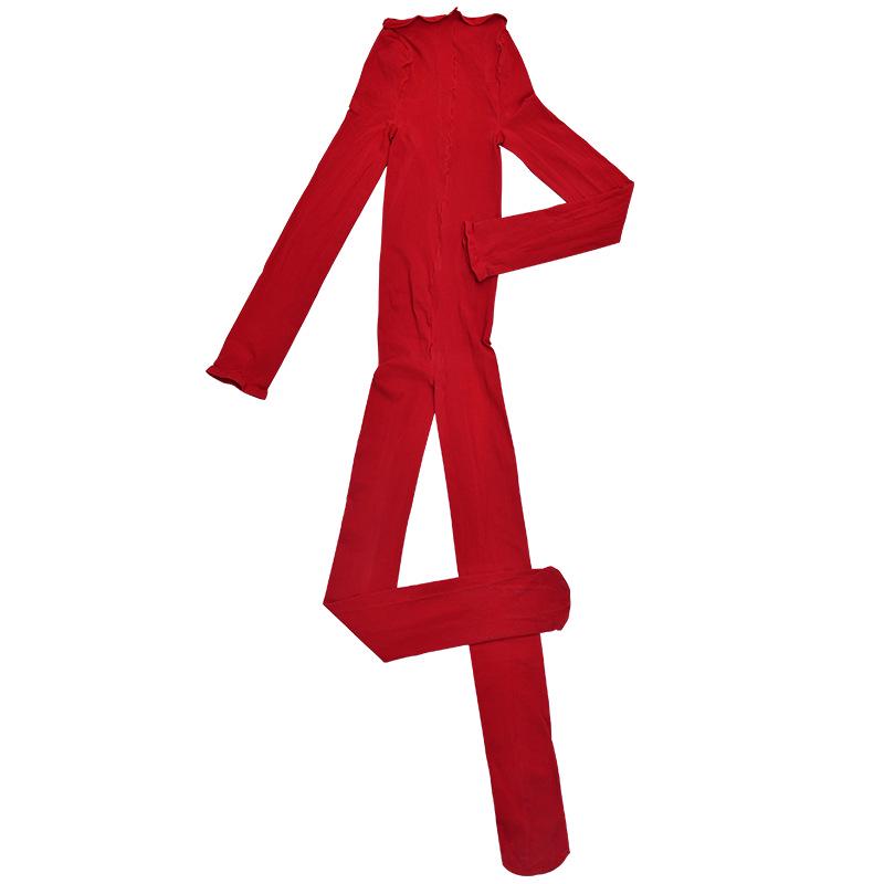 Qinghe 10D Seamless Stockings Jumpsuit - Sexy, Sheer Full-Body Stockings Lingerie Pajamas for Women