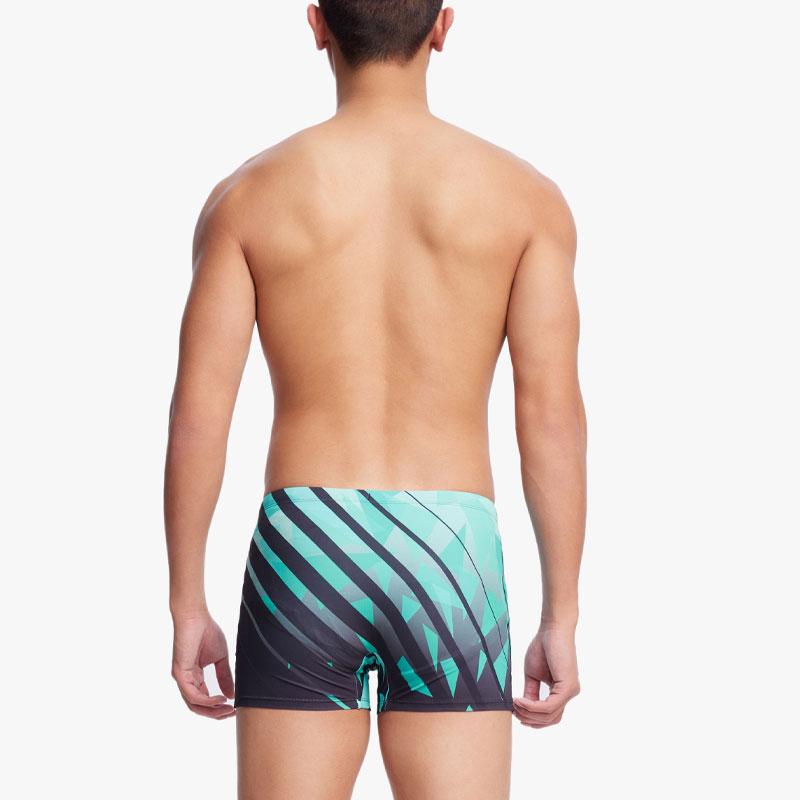 Anta Pattern Printed Straight Leg Swim Trunks Men swimwear Green Black 1823531454-1