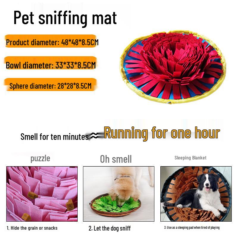 Pet Snuffle Mat: Felt Slow Feeder & Foraging Puzzle for Dogs - Anti-Choke, Boredom Relief, IQ Training Blanket