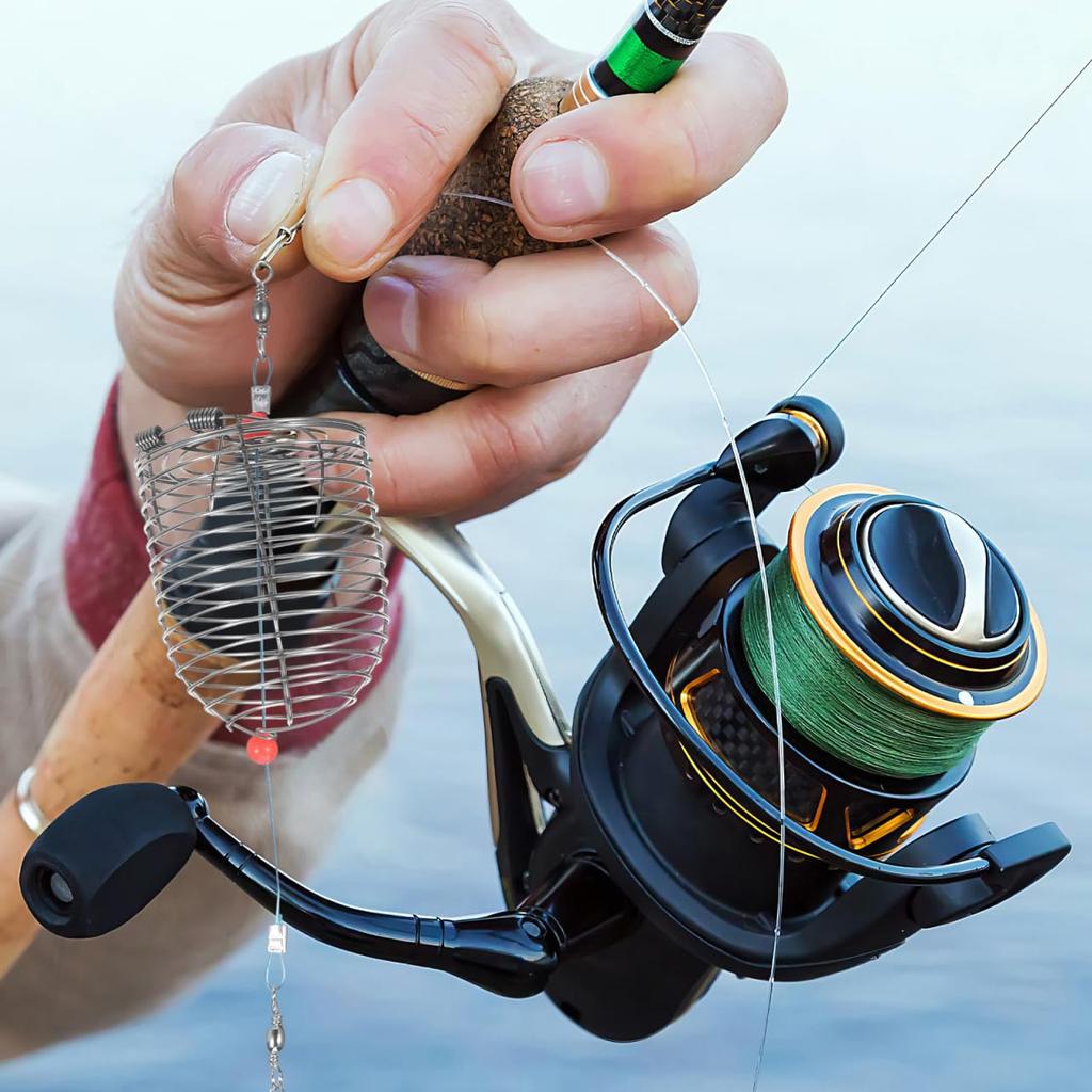 TEHAUX Bait Bin Set Stainless Steel Bait Bin with Large Size for Boat and Use (6 Pieces), Cap, (6cm Tall), Surfcasting, Fishing, Freshwater/Saltwater