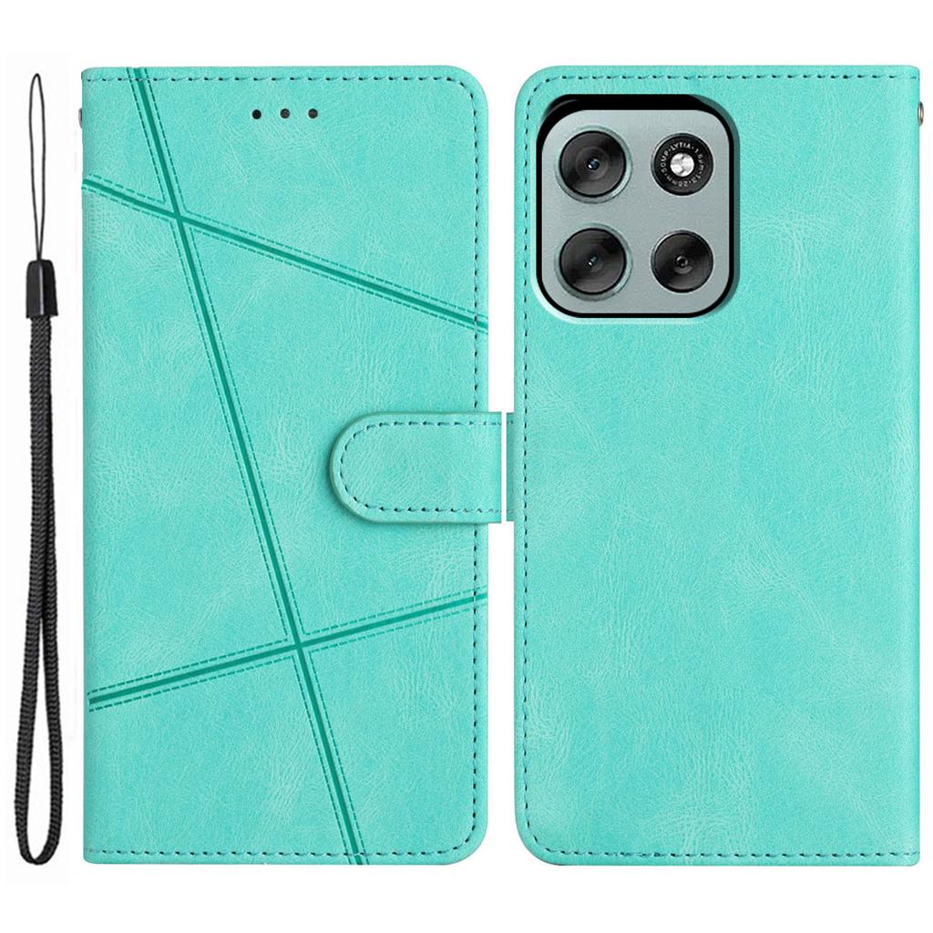 Für Motorola Moto G56 5G Brieftasche Hülle Liniengeprägtes Hautgefühl Leder Klapphandyhülle