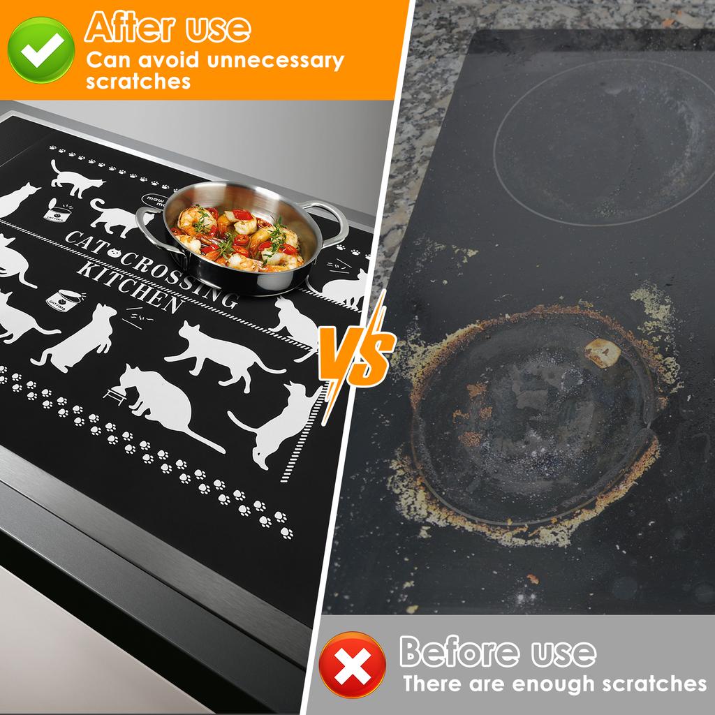 Silikonová ochranná podložka na indukční varnou desku, kryt proti poškrábání indukční varné desky, víceúčelová podložka na elektrický sporák, ochrana proti poškrábání varné desky
