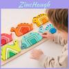 Kids Wooden Dinosaur Shape Pairing Stacking Toys With Geometric Shapes Handeye Coordination Toy