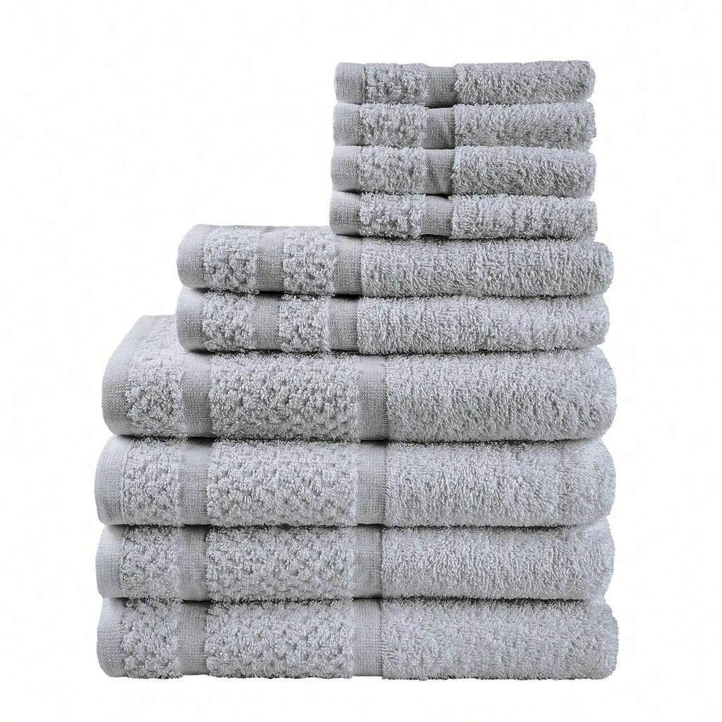 10 Piece Bath Towel Set Highly Absorbent And Quick Dry For Daily Use
