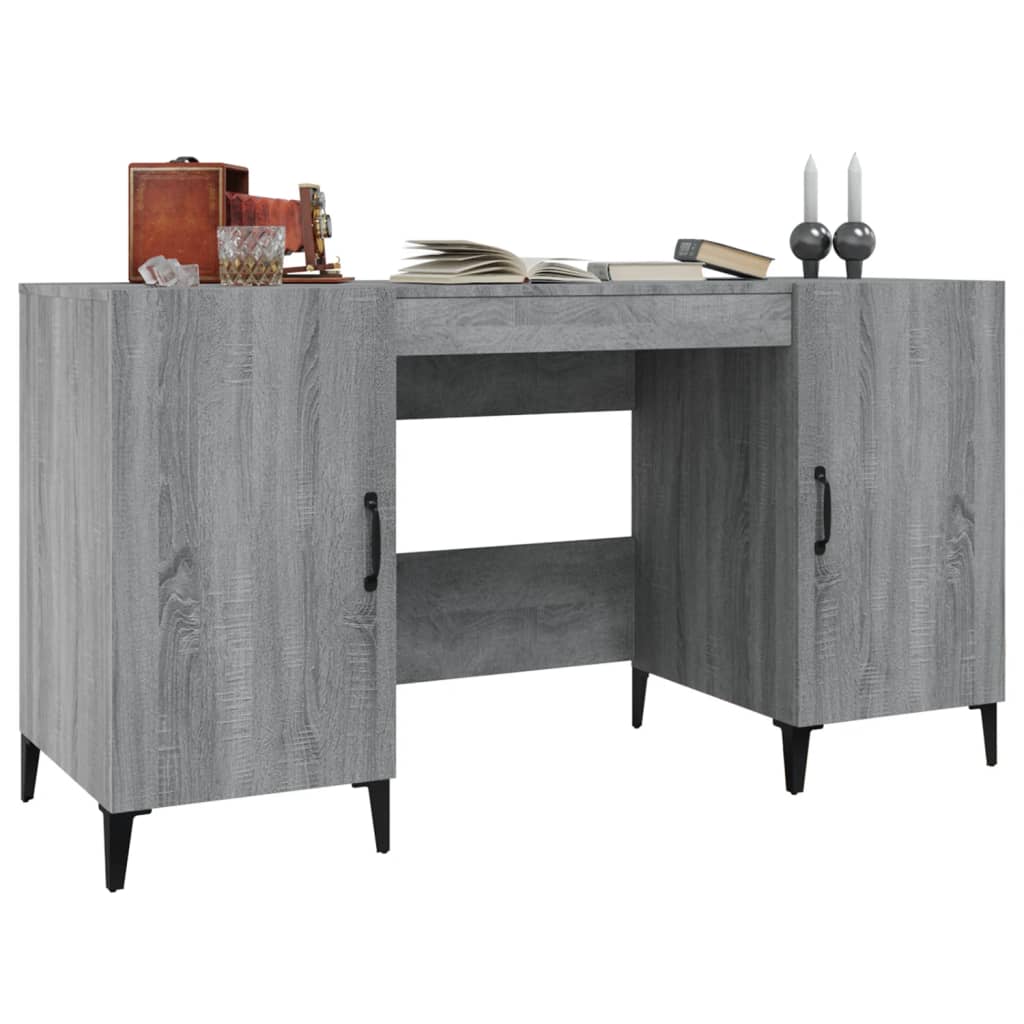 Desk Grey Sonoma 140 X 50 X 75 Cm Engineered Wood