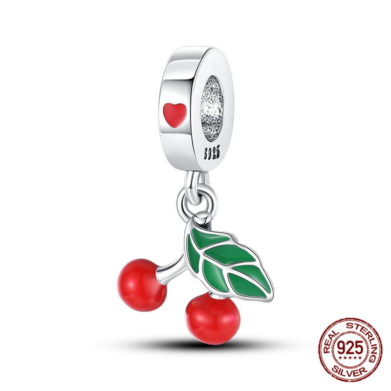 Originální přívěsek Měděný ovocný série Avokádo a Třešeň Přívěsky Korálky Pasuje na 3mm Originální náramek Náhrdelník Dámské DIY Šperky Dárek