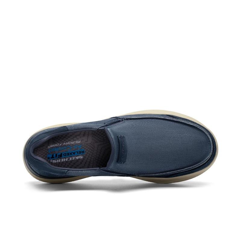 Skechers HASTING Slip On Men Low Top Casual Shoes Navy Blue 205366-NVY