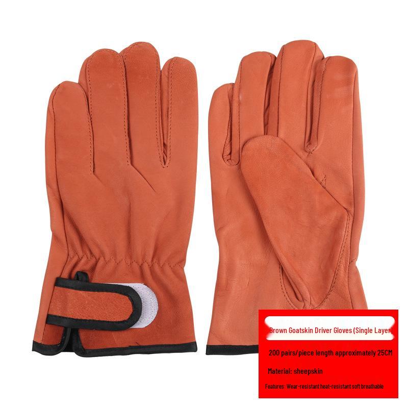 Sheepskin Welder's Gloves: Heat-Insulating, Wear-Resistant, Thickened, Durable, Protective, Double-Layer Welding Gloves with Free Shipping.