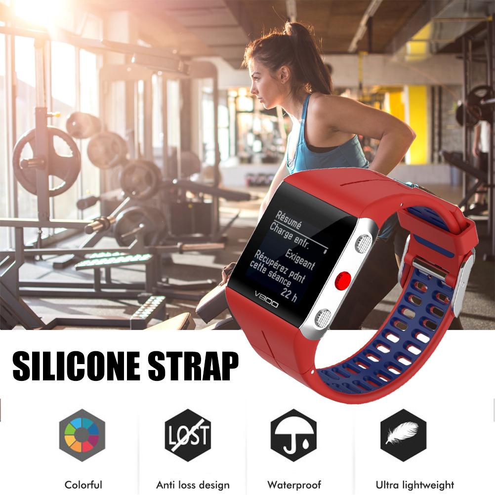 Silikon Uhrenarmbänder Ersatzbänder Weich Bequem Zweifarbiges Uhrenarmband Kompatibel für POLAR v800