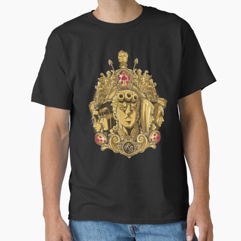 golden wind JoJos Bizarre Adventure Anime Gift t shirt Manga JJBA Cartoon printed Graphic Clothes Y2K clothing All size Tops S