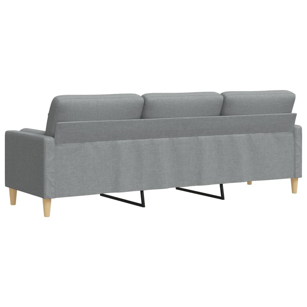 Vidaxl 3-Osobowa Sofa Z Poduszkami, Jasnoszara, 210 Cm, Obita Tkaniną