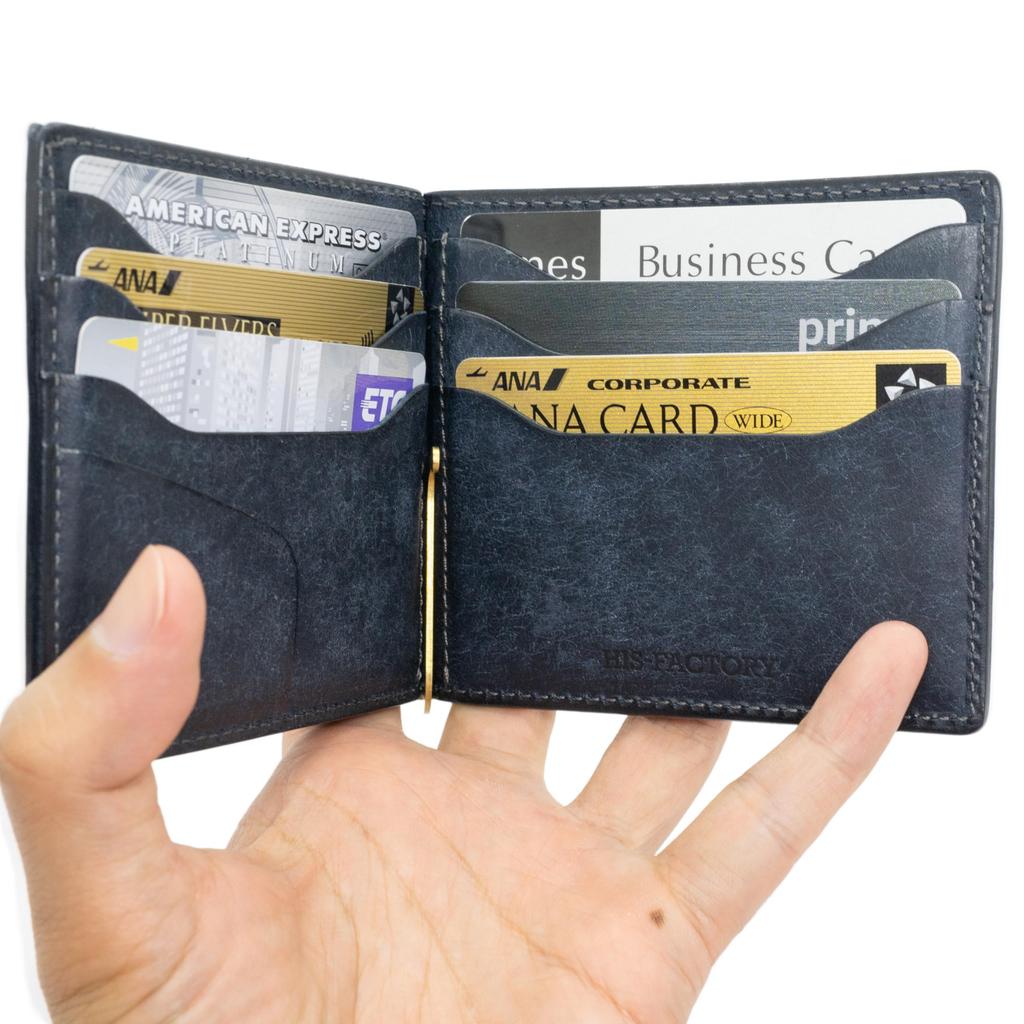 His Factory Money Clip with Coin Purse (Navy)