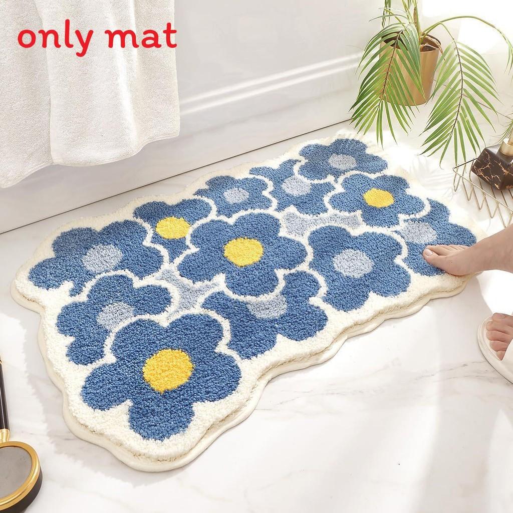Sweet Flower Pattern Plush Absorbent Floor Mat Carpet For Home