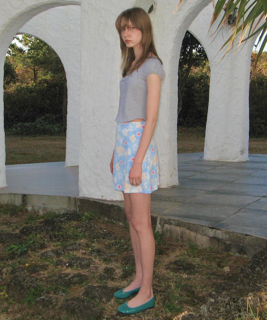 Sinun Flower Mini Skirt (Blue)