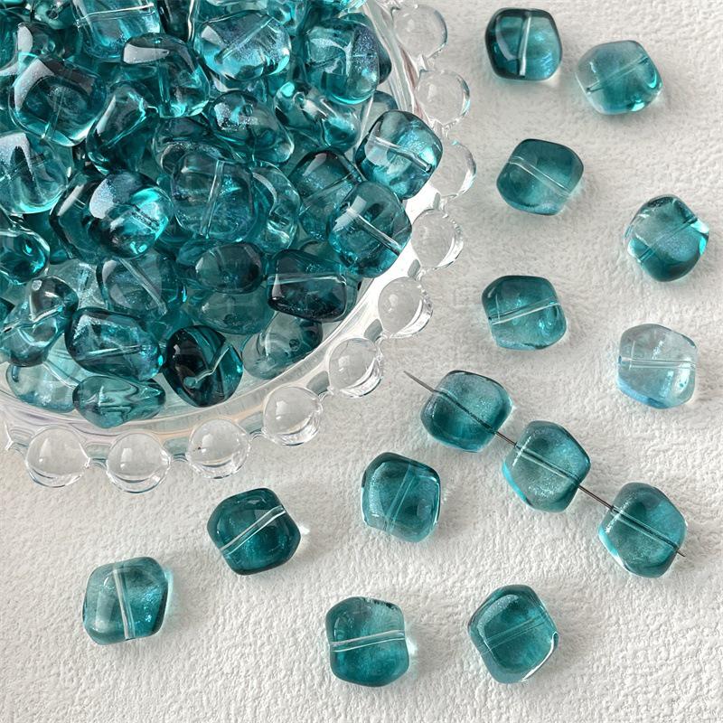 20Pcs  Irregular Square Shape  Glass Loose Beads Charms For Jewelry Making Diy Bracelet Earrings Accessories