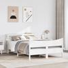 Solid Wood Bed with Headboard White 120x200 Cm Pine