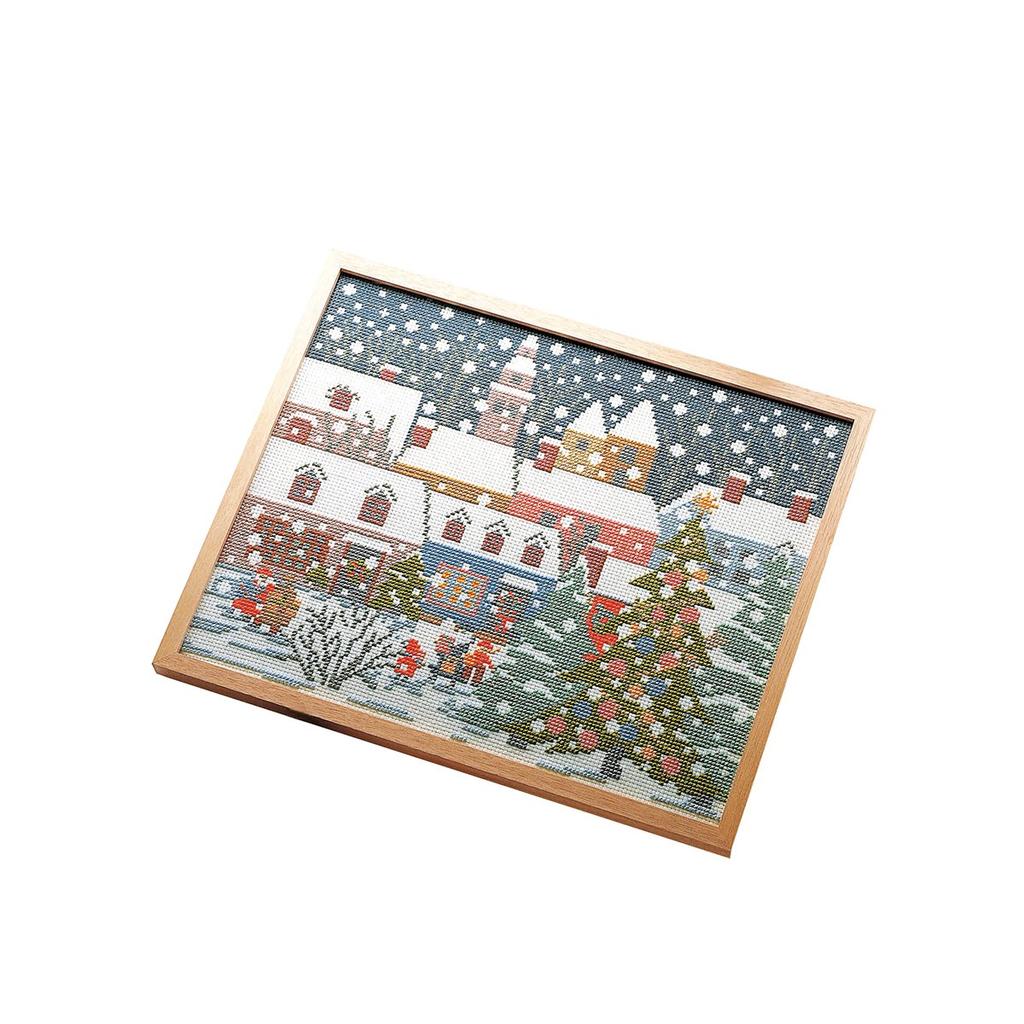 OLYMPUS Thread Cross Stitch Embroidery of the Four Christmas 7110 Kit, "Poem Seasons" Eve, Off-White,