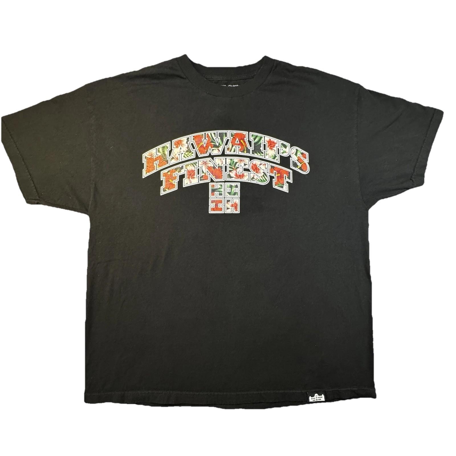 Hawaii’s Finest Floral Logo Black XL 2015 Streetwear -357 Unisex T-Shirt L