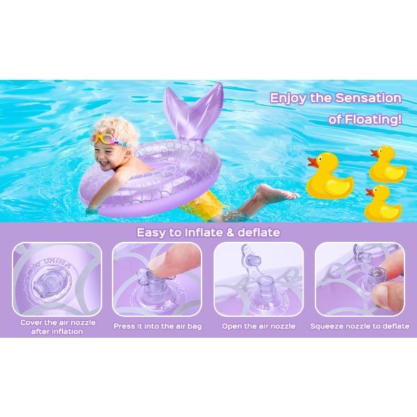 Inflatable Swim Ring, Cute Mermaid Dinosaur Unicorn Mouse Swimming Pool Floats Tube Raft, Water Bathtub Beach Party Toys
