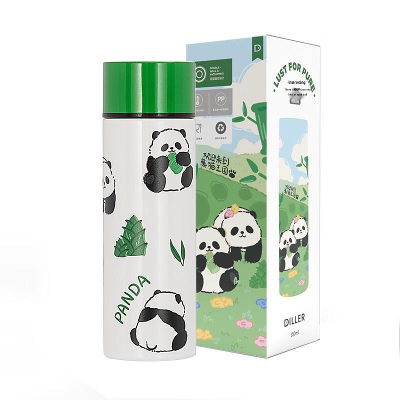 Diller Bamboo Panda Mini Thermos Cup