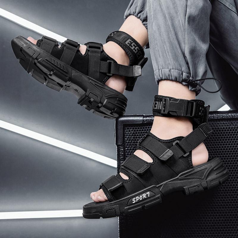 Beach shoes men's summer wear casual sports work driving wading summer heightening platform Roman sandals