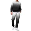 Men's Gradient Print Sweatshirt and Jogger Pants Set - Loose Fit Casual Two-Piece Outfit