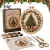 Christmas Ornament Craft Set Embroidery Kit for Beginners, Pre-Printed Pattern Full Creative Gift Parents And Friends of Tools, DIY Needlework Festive