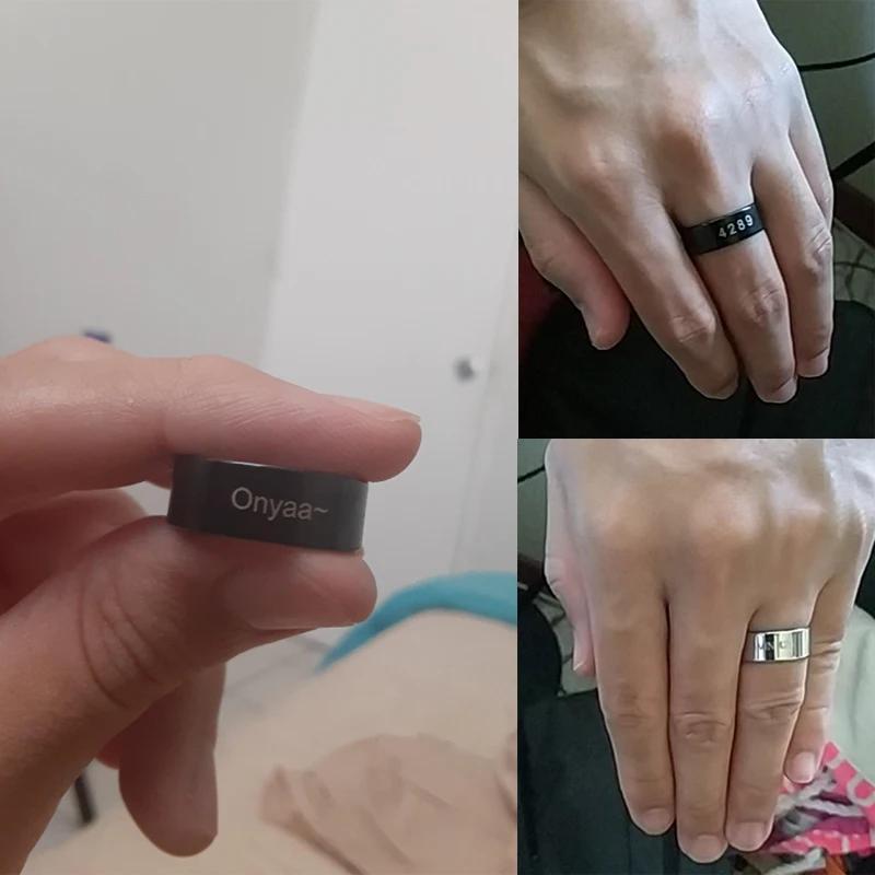 6/8mm Smooth Customized Stainless Steel Silver Color Ring for Women Men Custom Engrave Name Logo Lover Couple Charm  Gift