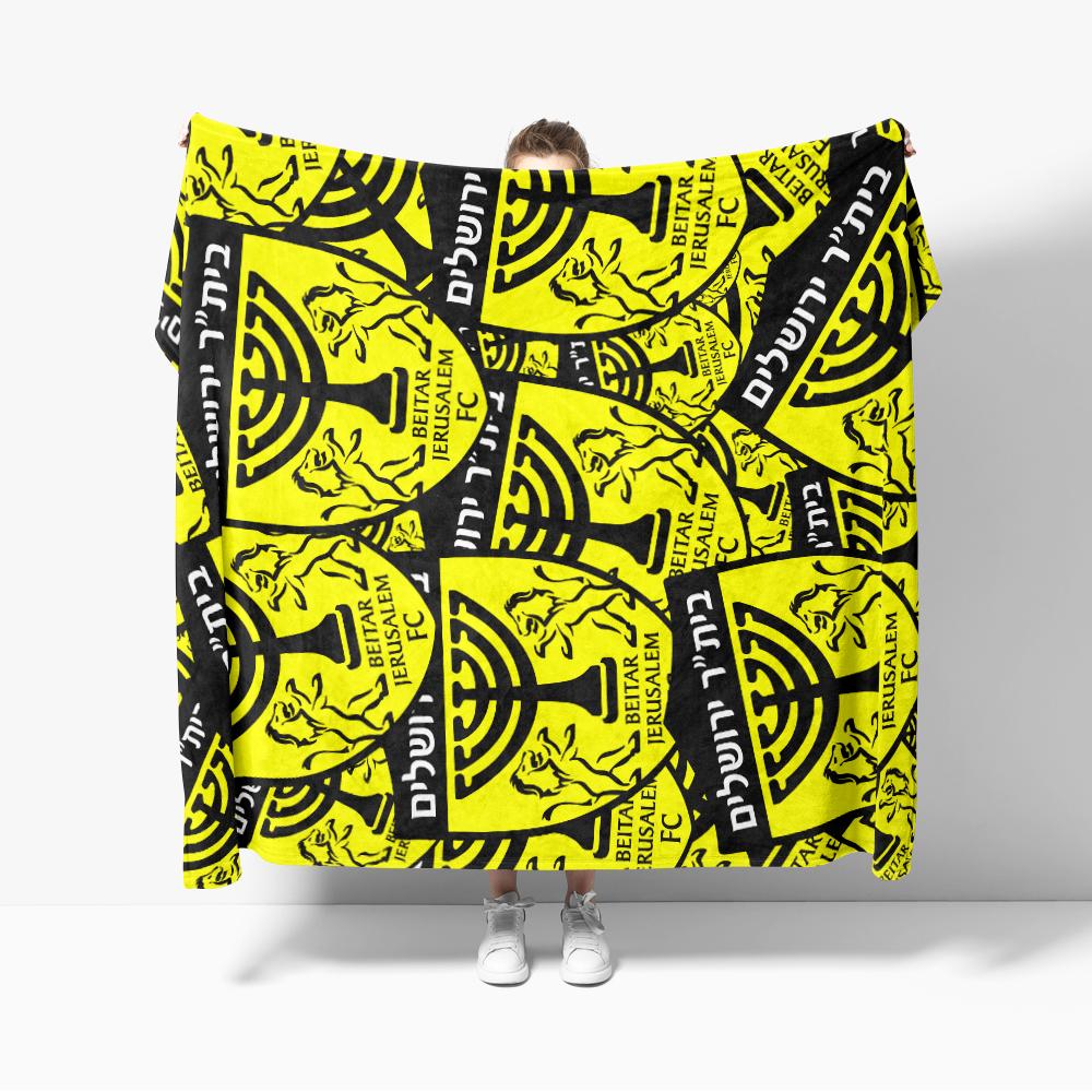 Half FC Israel Beitar Flannel Throw Blanket Jerusalem Football Blankets Sofa Decoration Cozy Soft For Dormitory Outdoor Bar 75x90cm