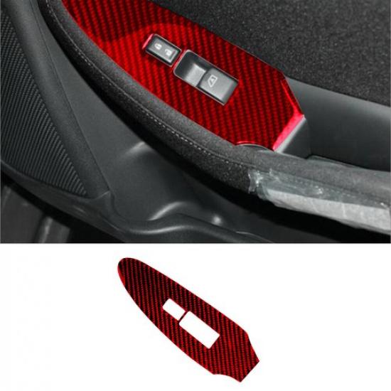 Red Carbon Fiber Passenger Side Door Control Cover Trim For Nissan 370Z