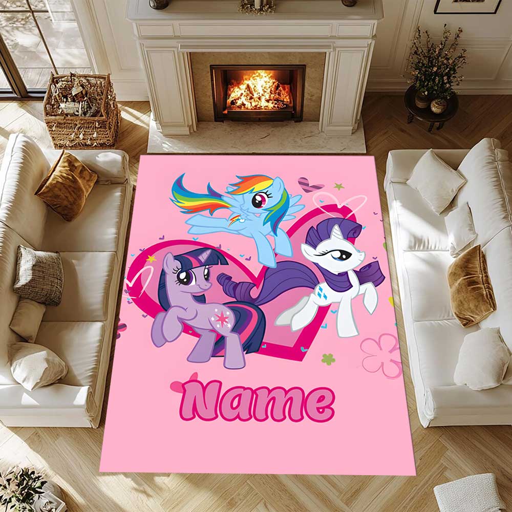 Little Pony (17) Customize your name rug, office chair cushion, home bedroom living room gift.