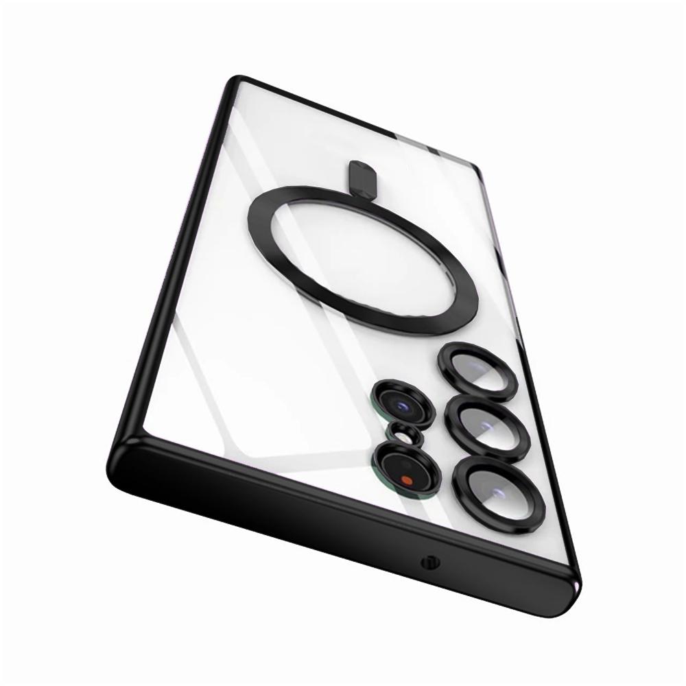 Luxury Plating Magnetic Case For Samsung Galaxy S21 S23 Fe S24 Ultra S22 Plus Apple Magsafe Cover 10H 6K Glass Camera Protect