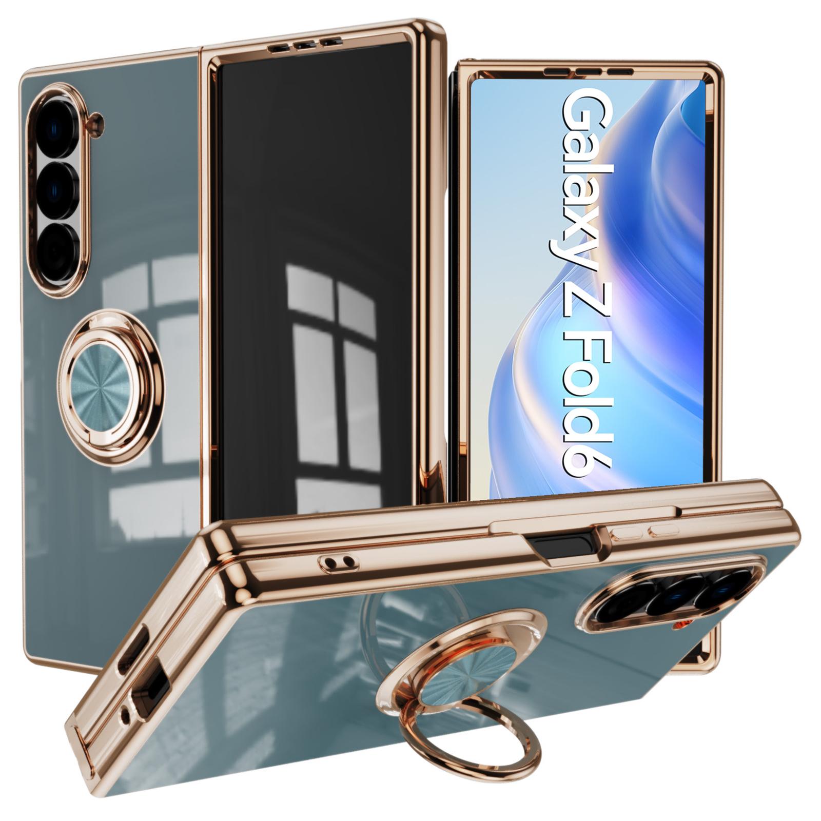 

Чохол для Samsung Galaxy Z Fold6 5G з точними вирізами, 6D гальванічним TPU покриттям та кільцем-тримачем Grey